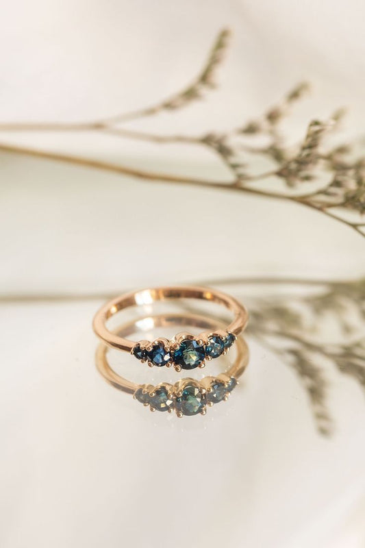 Blue stone Golden Ring